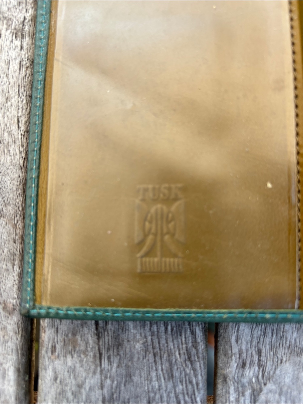 Tusk Genuine Leather Checkbook Wallet Organizer Teal Green RFID Travel Wallet - Picture 4 of 7